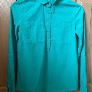Women’s Dark Turquoise Half Button Down Shirt